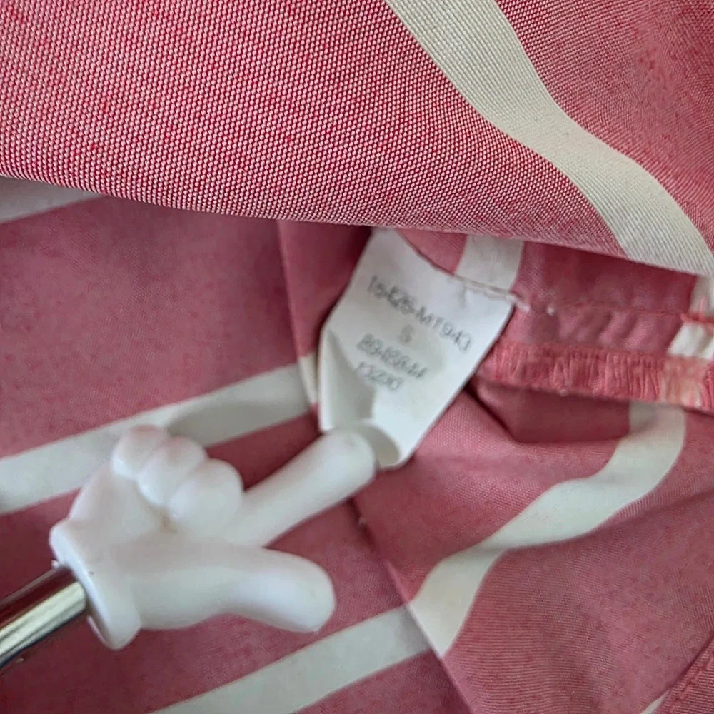 Bonobos Mens Striped Swim Trunks Pink White Drawstring Mesh Lining Small 16426